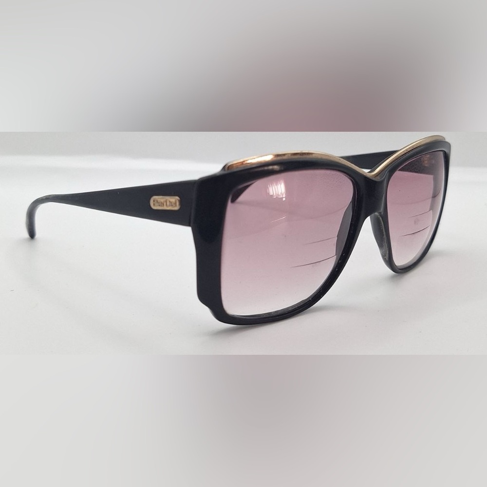 Vintage Berdel Black Gold Oval Sunglasses Frames Only